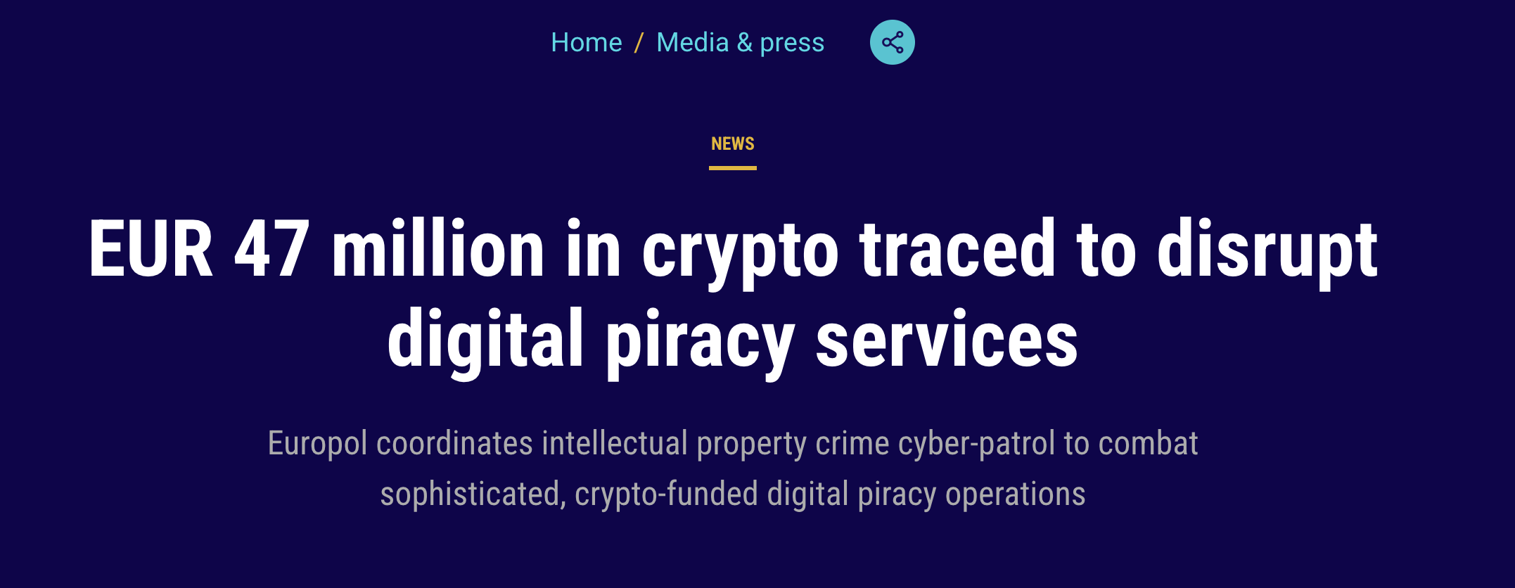 Europol uncovers 55M $ in crypto stash in crackdown on digital piracy -  HackYourMom